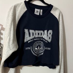 Adidas Originals Navy Crew Sweatshirt (cropped)